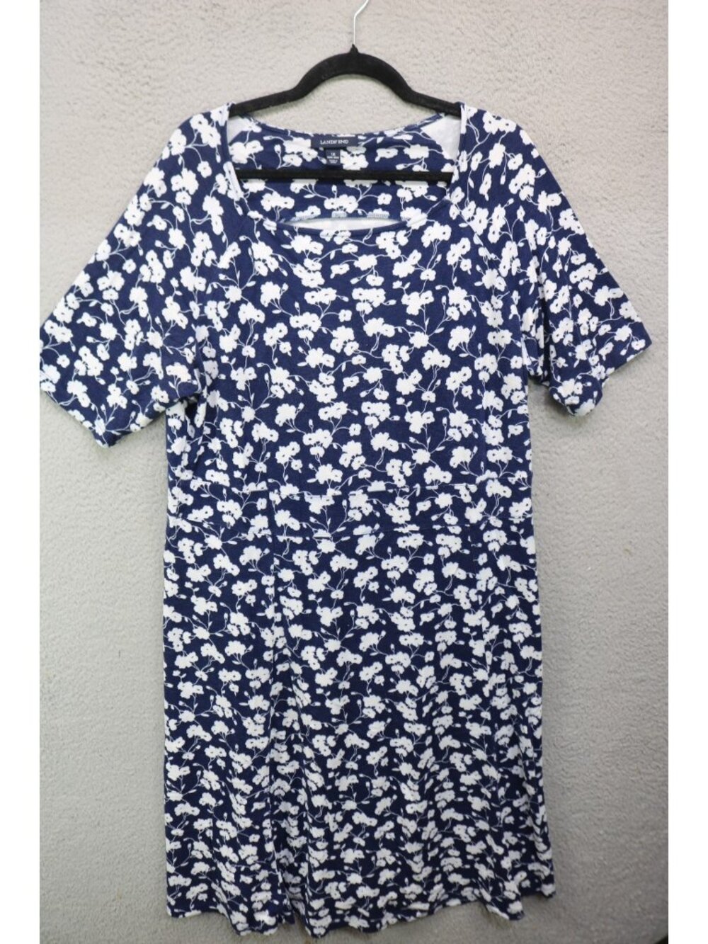 Land's End Short Sleeve Floral Midi Dress-Size 1X-Cottagecore-Comfy